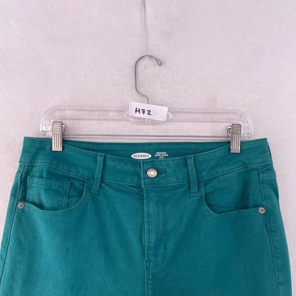 Old Navy Pants Women's Sz 12 Tattle Teal Denim Super Skinny Stretch Ankle Jeans - Picture 12 of 12